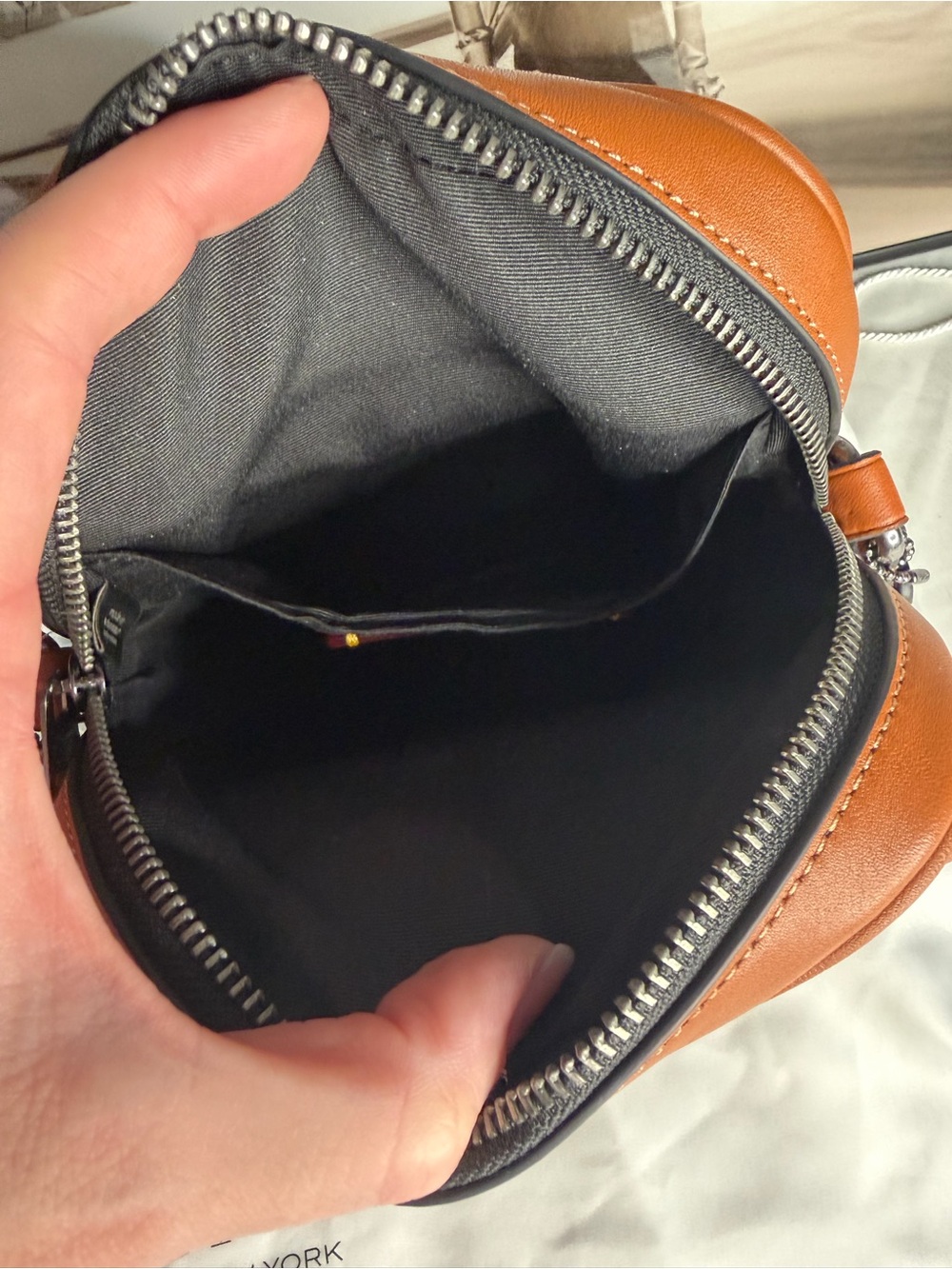 Coach Unisex Tan Leather Crossbody Bag - Picture 6 of 6